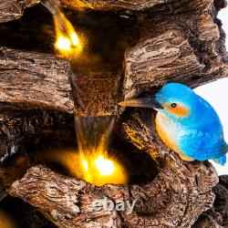 Serenity Tree Trunk Water Feature LED Lights 63cm Tall Garden Fountain Pump