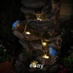 Serenity Tree Trunk Water Feature LED Lights 63cm Tall Garden Fountain Pump