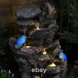 Serenity Tree Trunk Water Feature LED Lights 63cm Tall Garden Fountain Pump