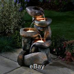 Serenity Tumbling Rock Cascade Water Feature Self Contained 61cm Garden Fountain