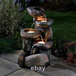 Serenity Tumbling Rock Cascade Water Feature Self Contained 61cm Garden Fountain