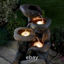 Serenity Tumbling Rock Cascade Water Feature Self Contained 61cm Garden Fountain