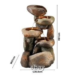 Serenity Tumbling Rock Cascade Water Feature Self Contained 61cm Garden Fountain