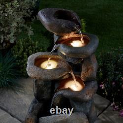 Serenity Tumbling Rock Cascade Water Feature Self Contained 61cm Garden Fountain