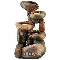 Serenity Tumbling Rock Cascade Water Feature Self Contained 61cm Garden Fountain