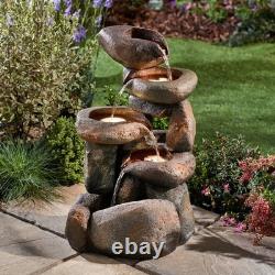 Serenity Tumbling Rock Cascade Water Feature Self Contained 61cm Garden Fountain
