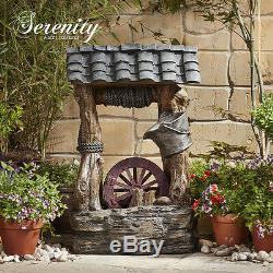 Serenity Wishing Well Water Feature Fountain 69cm Indoor Outdoor Garden Ornament