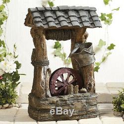 Serenity Wishing Well Water Feature Fountain 69cm Indoor Outdoor Garden Ornament