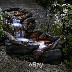 Serenity XL Cascade Stream Water Feature LED 1.47m Garden Fountain Ornament NEW