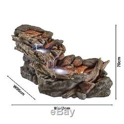 Serenity XL Cascade Stream Water Feature LED 1.47m Garden Fountain Ornament NEW