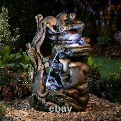 Serenity XL Otter Water Feature Fountain Self Contained LED 76cm Garden Ornament