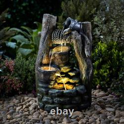 Serenity XL Otter Water Feature Fountain Self Contained LED 76cm Garden Ornament