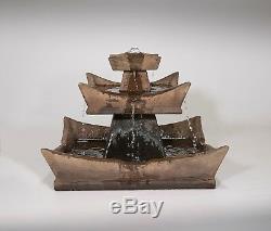 Small Oriental Garden Tranquillity Fountain Water Feature in Sepia