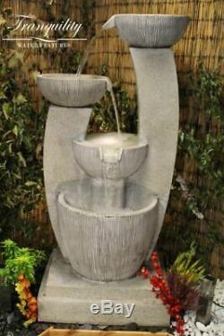 Small Venetian Contemporary Garden Water Feature, Solar Powered Outdoor Fountain