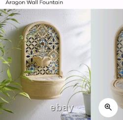 Smart Garden Aragon Wall Fountain Water Feature Remote Solar Panel