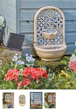 Smart Garden Aragon Wall Fountain Water Feature Remote Solar Panel