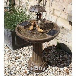 Smart Garden Solar Duck Family Umbrella Garden Water Feature Fountain Bird Bath