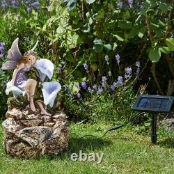 Smart Garden Solar Power Liliana Fairy Water Fountain Feature Outdoor Garden