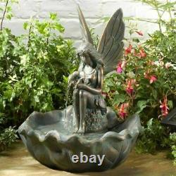 Smart Garden Solar Powered Fairy Water Fountain Bronze Effect Garden Feature