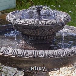 Smart Garden Solar Versailles 2 Tier Garden Water Feature Fountain Bird Bath