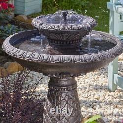 Smart Garden Solar Versailles 2 Tier Garden Water Feature Fountain Bird Bath