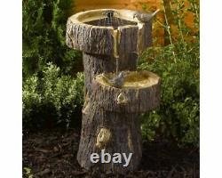 Smart Garden Tree Trunk Solar Powered Water Fountain Garden Patio Water Feature