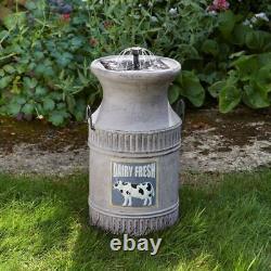 Smart Solar Milk Churn Solar Powered Fountain Garden Water Feature 1170527