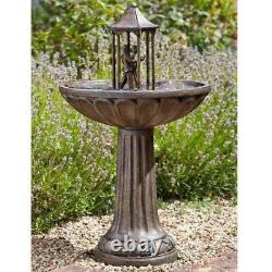 Smart Solar Powered Dancing Couple Fountain Garden Water Feature Outdoor Bronze