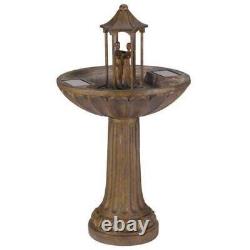 Smart Solar Powered Dancing Couple Fountain Garden Water Feature Outdoor Bronze