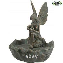 Smart Solar Powered Fairy Leaf Garden Water Fountain Feature Bird Bath 1170341RL