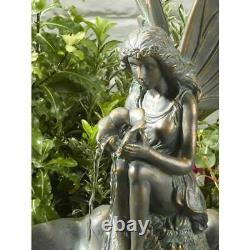 Smart Solar Powered Fairy Leaf Garden Water Fountain Feature Bird Bath 1170341RL