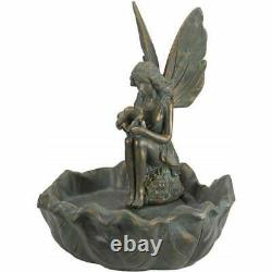 Smart Solar Powered Fairy Leaf Garden Water Fountain Feature Bird Bath 1170341RL