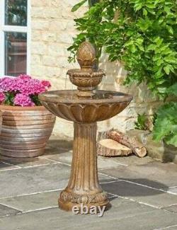Smart Solar Powered Queensbury Fountain Stone Effect 3 Tier Water Feature