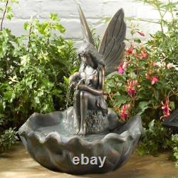 Smart Solar Self-Contained Fairy Leaf Garden Water Fountain Feature