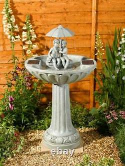 Smart Solar Umbrella Garden Water Feature Fountain Bird Bath Next Day Delivery