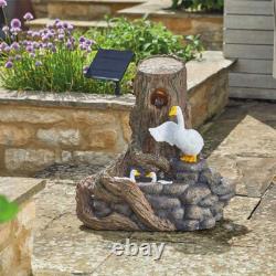 Solar & Battery Hybrid Power Feather Falls Duck Outdoor Water Fountain Feature