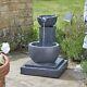 Solar & Battery Hybrid Power Grey Fengshui Falls Outdoor Water Fountain Feature