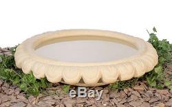 Solar Bird Bath with Lights Cream Outdoor Garden Fountain Water Feature