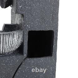 Solar Cascading Outdoor Water Feature Fountain LED Lights Statues Garden Patio