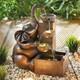 Solar Elephant Water Feature With Led Lights Tiered Fountain Garden Ornament