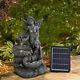 Solar Fairy Outdoor Fountain Garden Resin Water Feature Led Statues Decoration
