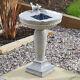 Solar Feathered Friends Grey Outdoor Garden Water Fountain Feature Bird Bath