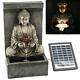 Solar Fountain Outdoor Garden Water Feature Led Polyresin Statues Stone Buddha