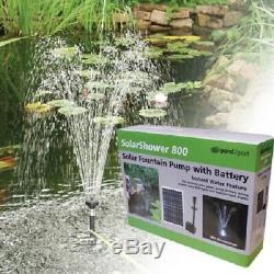 Solar Fountain Pump 210GPH withbattery back-up and LED lights, Water garden Ponds