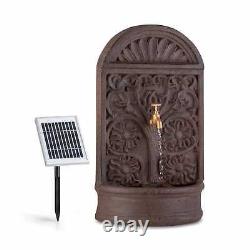 Solar Fountain Water Pump Garden Decoration Outdoor Feature Floral Design LED