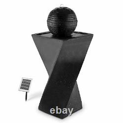 Solar Garden Fountain Sphere Water Feature Pump LED 200 l / h LED 2W Stand Black