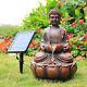 Solar Garden Water Feature Fountain Buddha Zen Led Indoor Outdoor Statues Decor