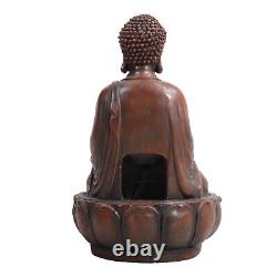 Solar Garden Water Feature Fountain Buddha Zen LED Indoor Outdoor Statues Decor