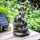Solar Garden Water Feature Fountain Led Lights Outdoor Fairy Statues Ornament Uk