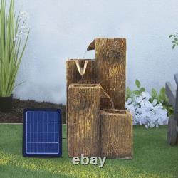 Solar Garden Water Feature Fountain with LED Light Outdoor Cascading Bowls ECO